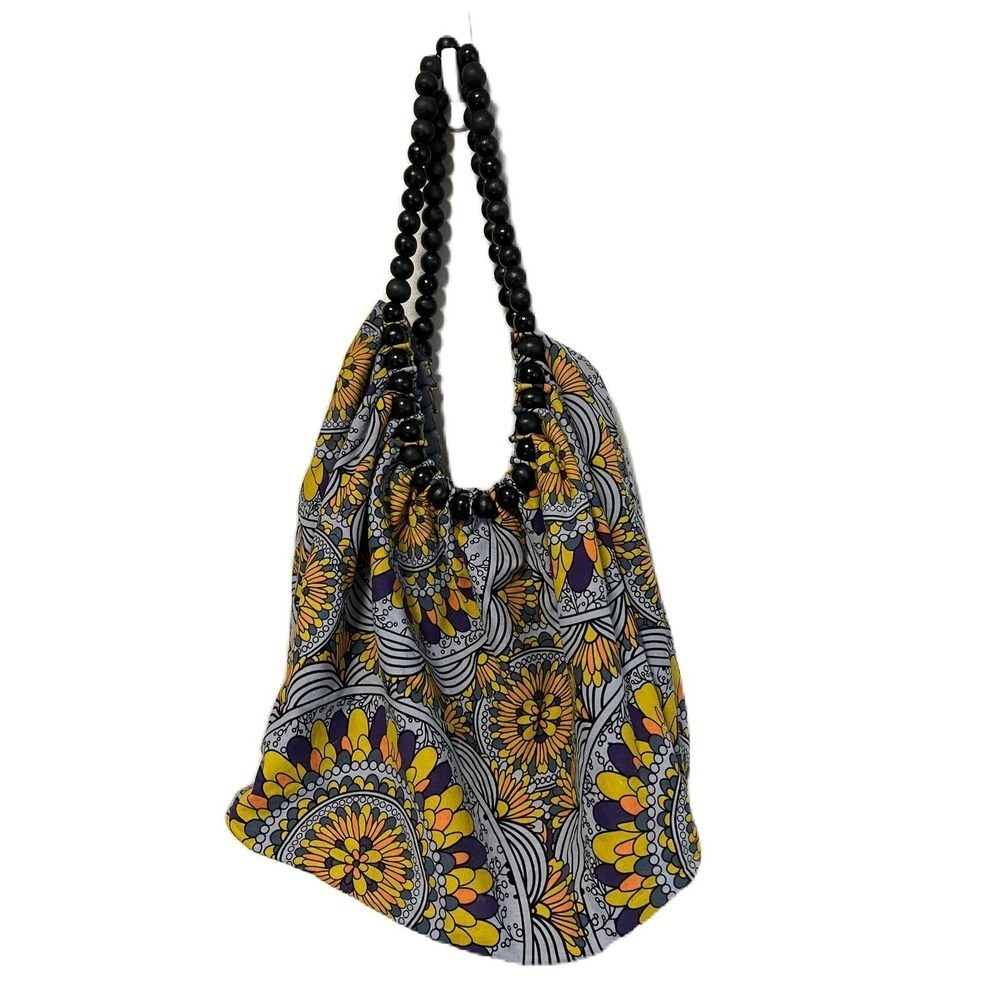 Amici Wooded Bead Geometric Print Shoulder Bag